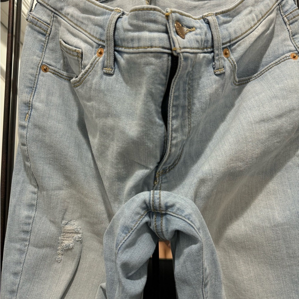distressed blue jeans - Picture 6 of 8